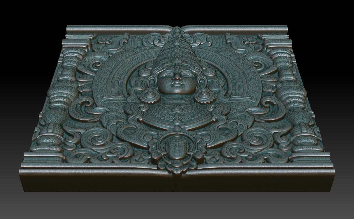 Indian Temple Wall basrelief 10 240614 3D print model_4