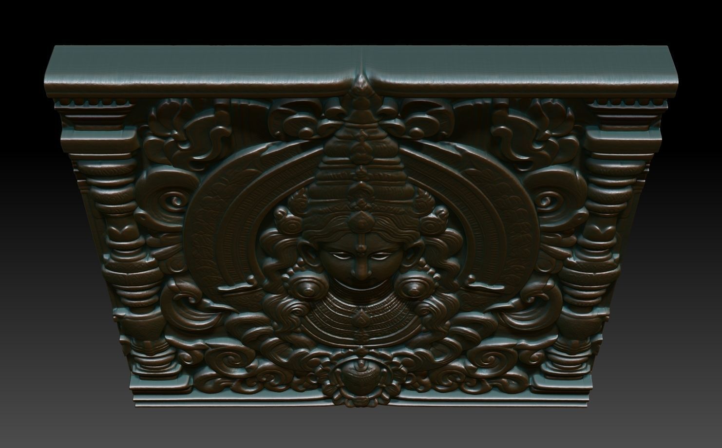 Indian Temple Wall basrelief 10 240614 3D print model_3