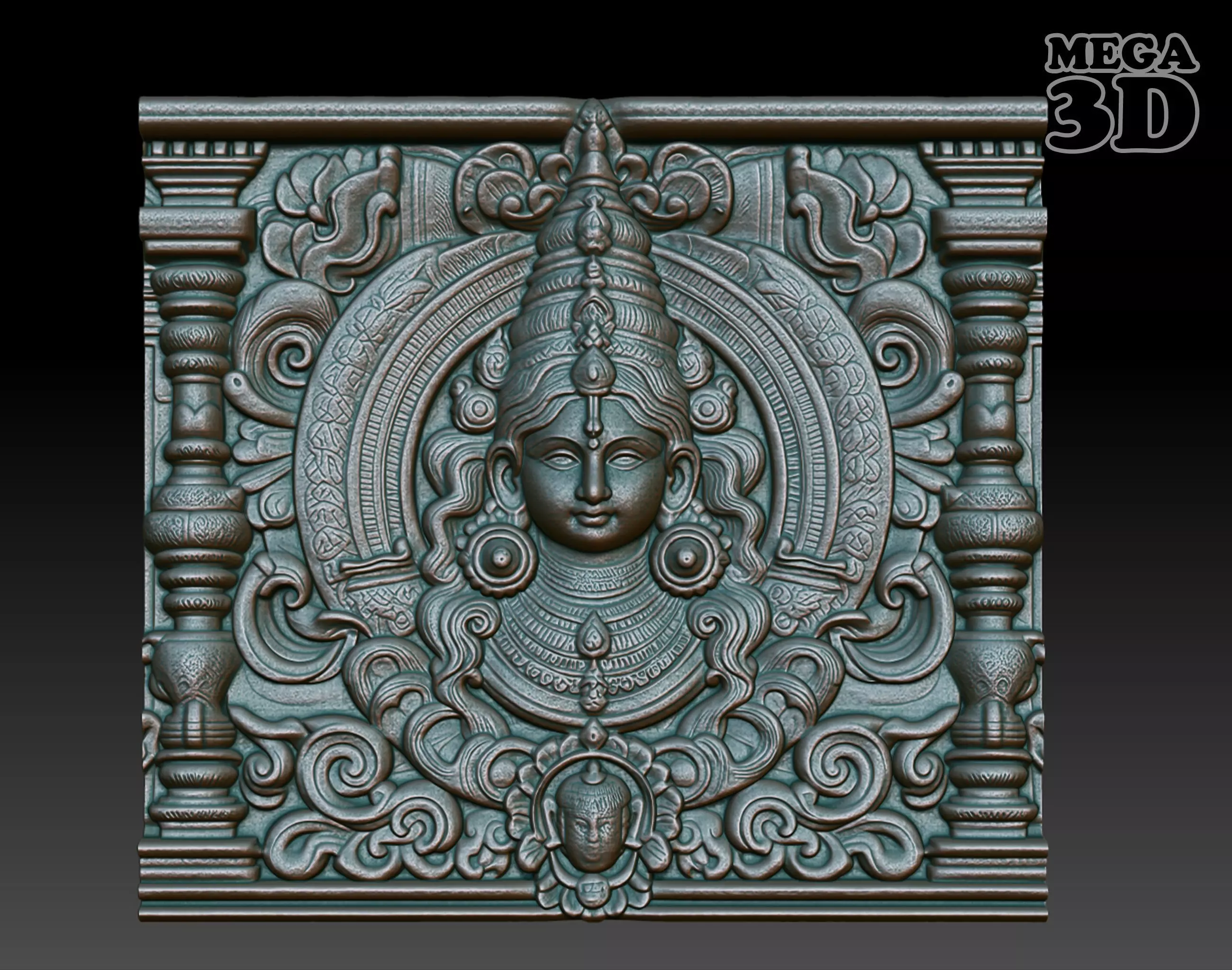 Indian Temple Wall basrelief 10 240614 3D print model_0