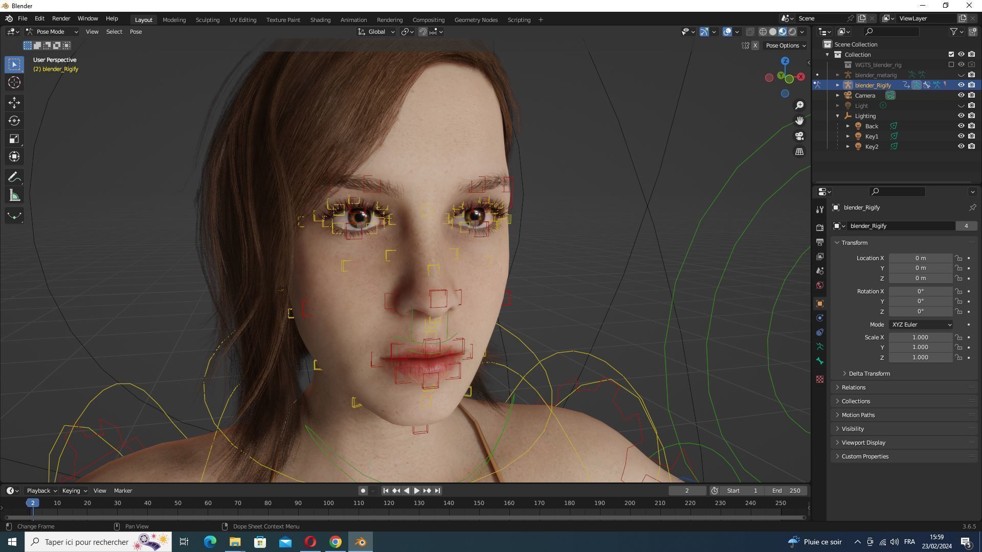 Sabrina- Realistic Woman with Repairman cloth Low-poly 3D model_19