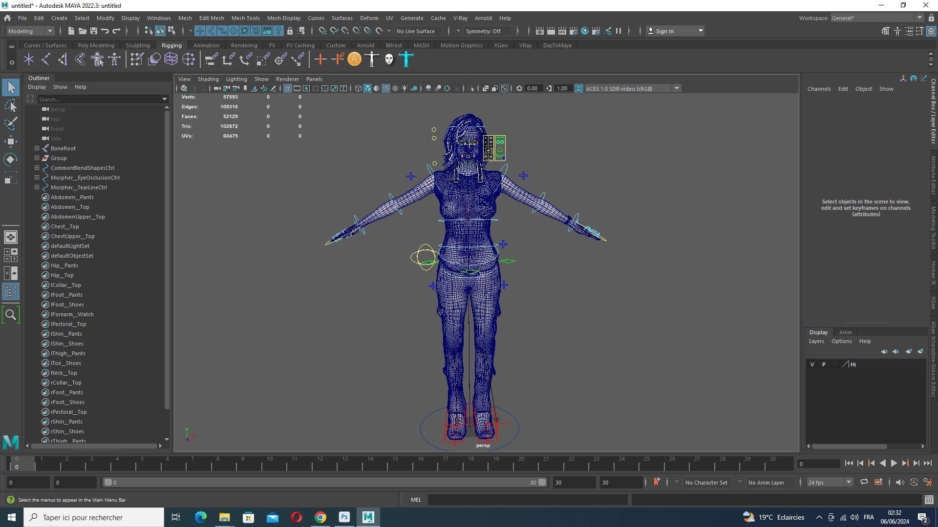 Sabrina- Realistic Woman with Repairman cloth Low-poly 3D model_25