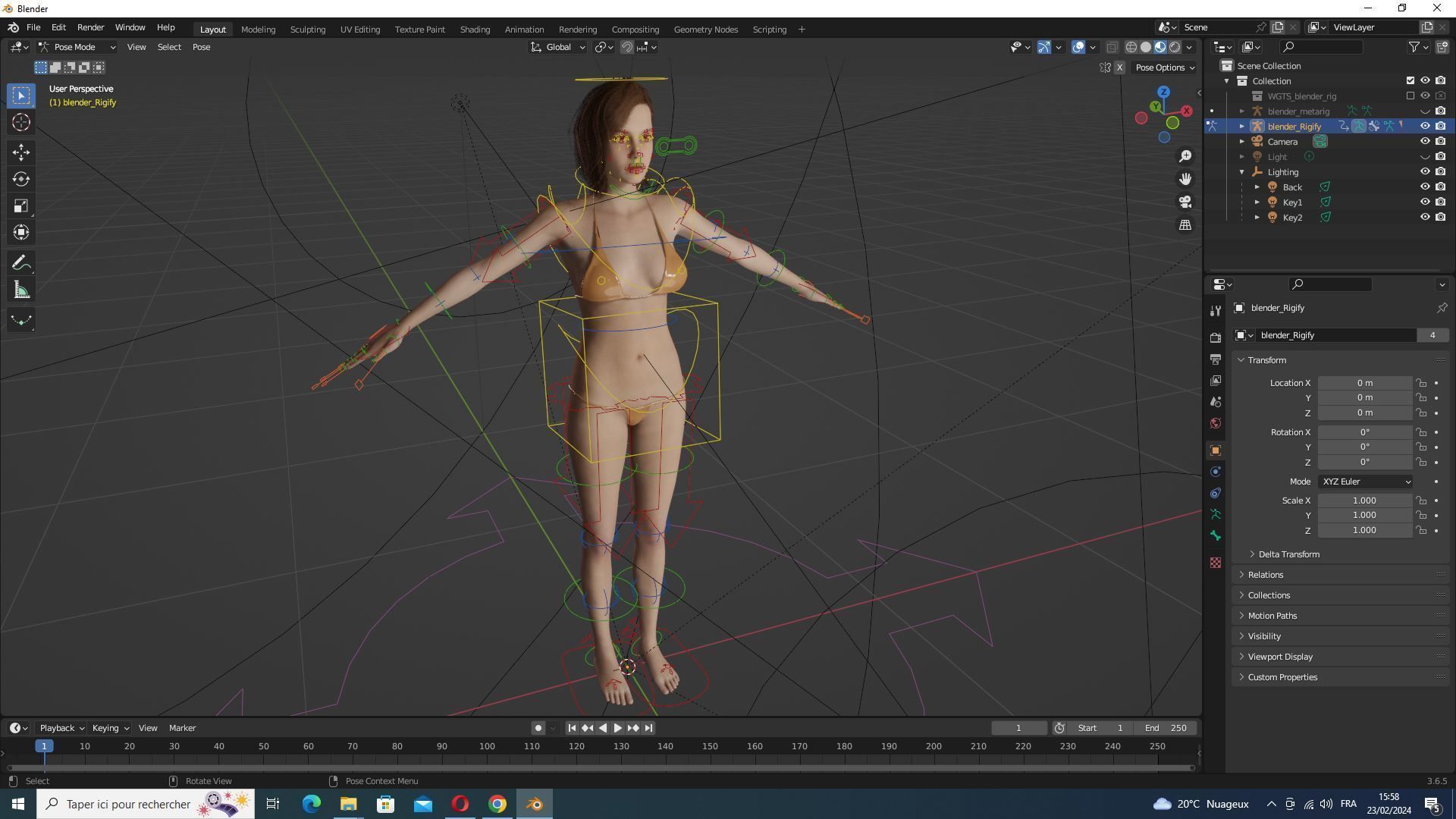 Sabrina- Realistic Woman with Repairman cloth Low-poly 3D model_23