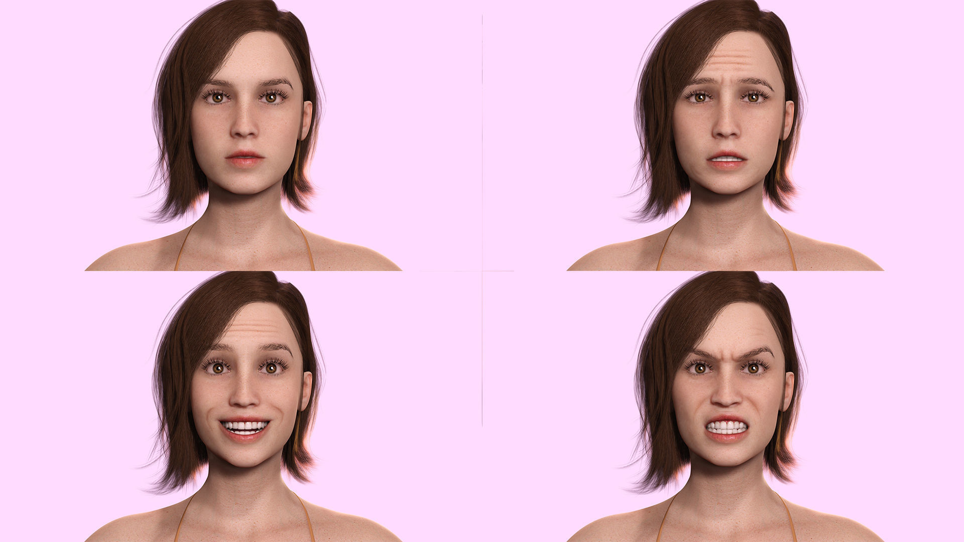 Sabrina- Realistic Woman with Repairman cloth Low-poly 3D model_8