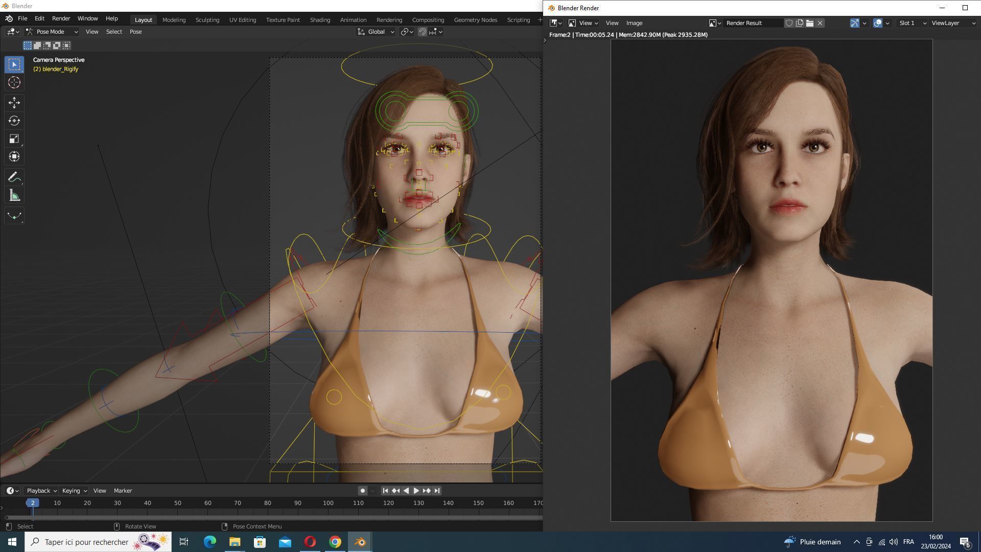 Sabrina- Realistic Woman with Repairman cloth Low-poly 3D model_18
