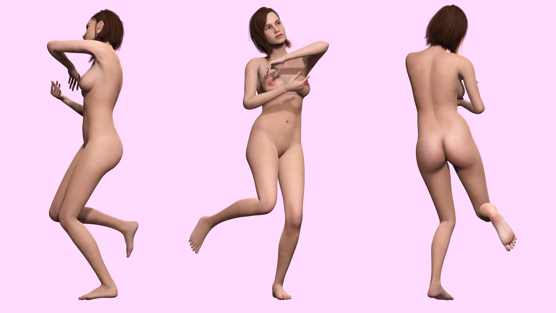 Sabrina- Realistic Woman with Repairman cloth Low-poly 3D model_5