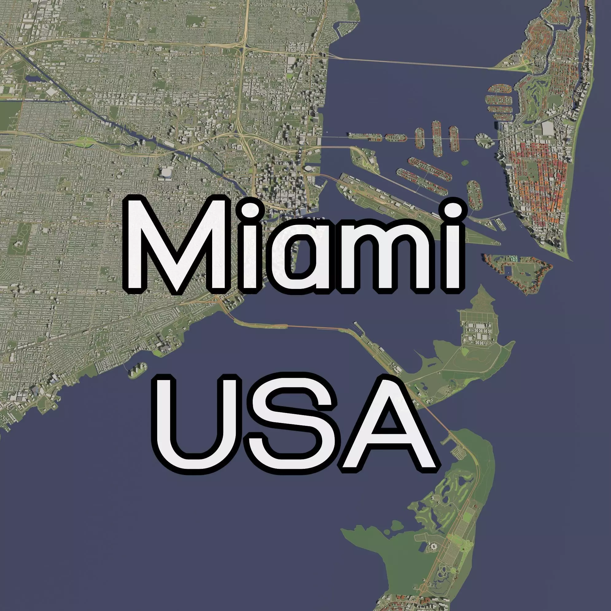 Miami USA - city and urban 3D model