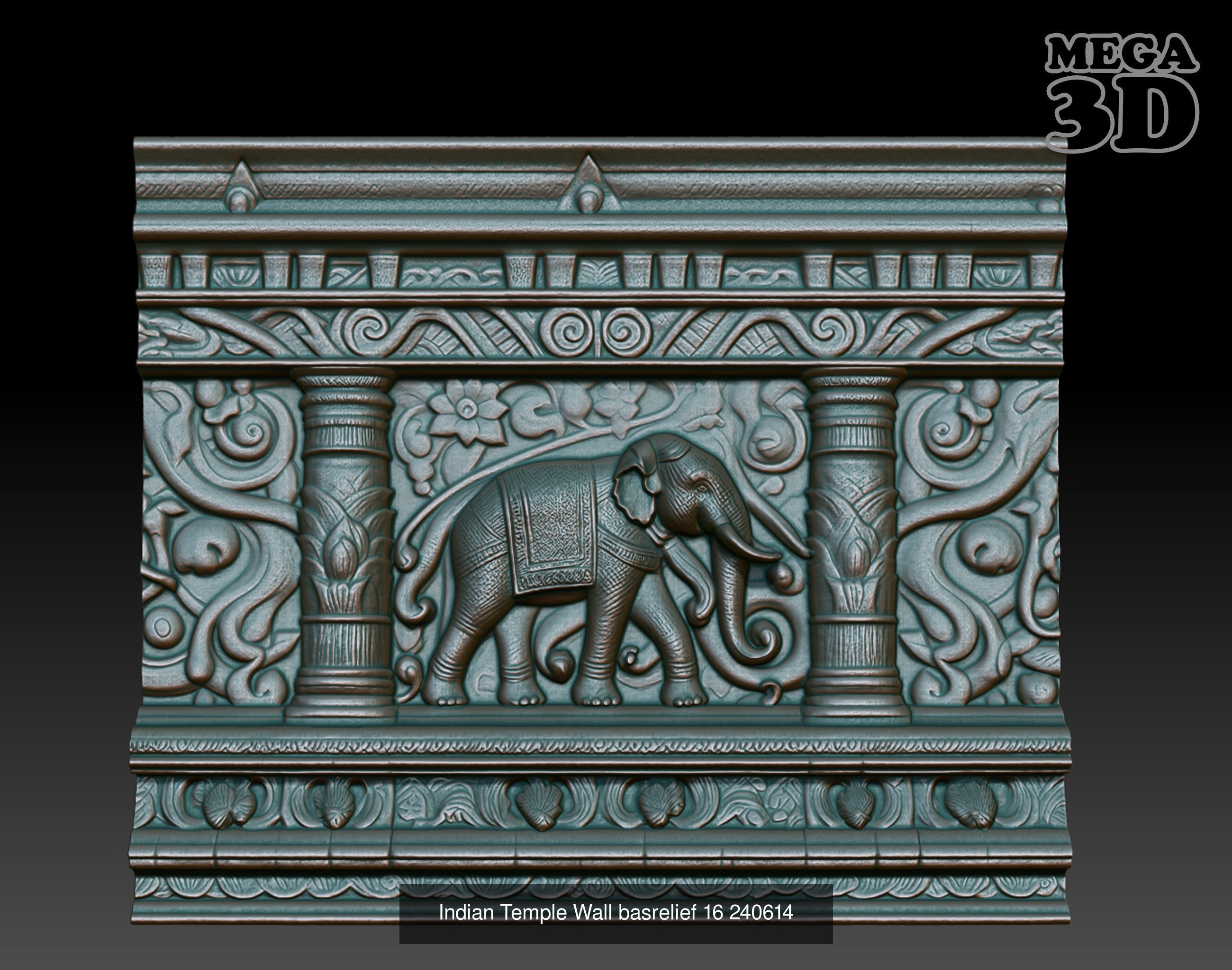 Indian Temple Wall basrelief Pack 240614 3D Model Collection_3