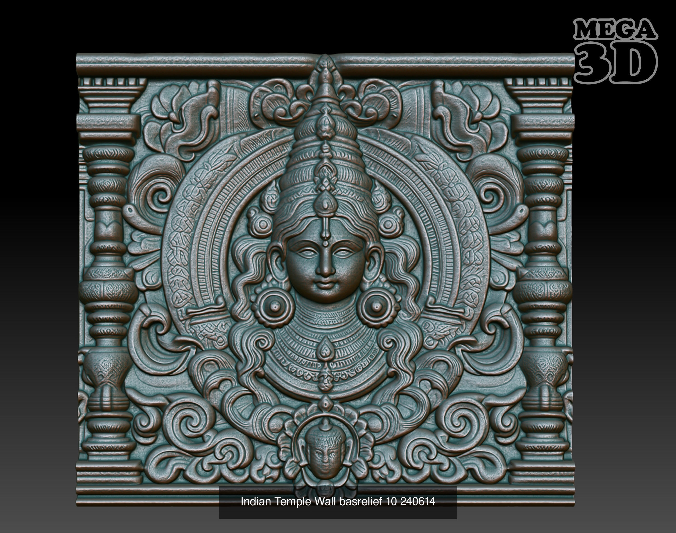 Indian Temple Wall basrelief Pack 240614 3D Model Collection_8