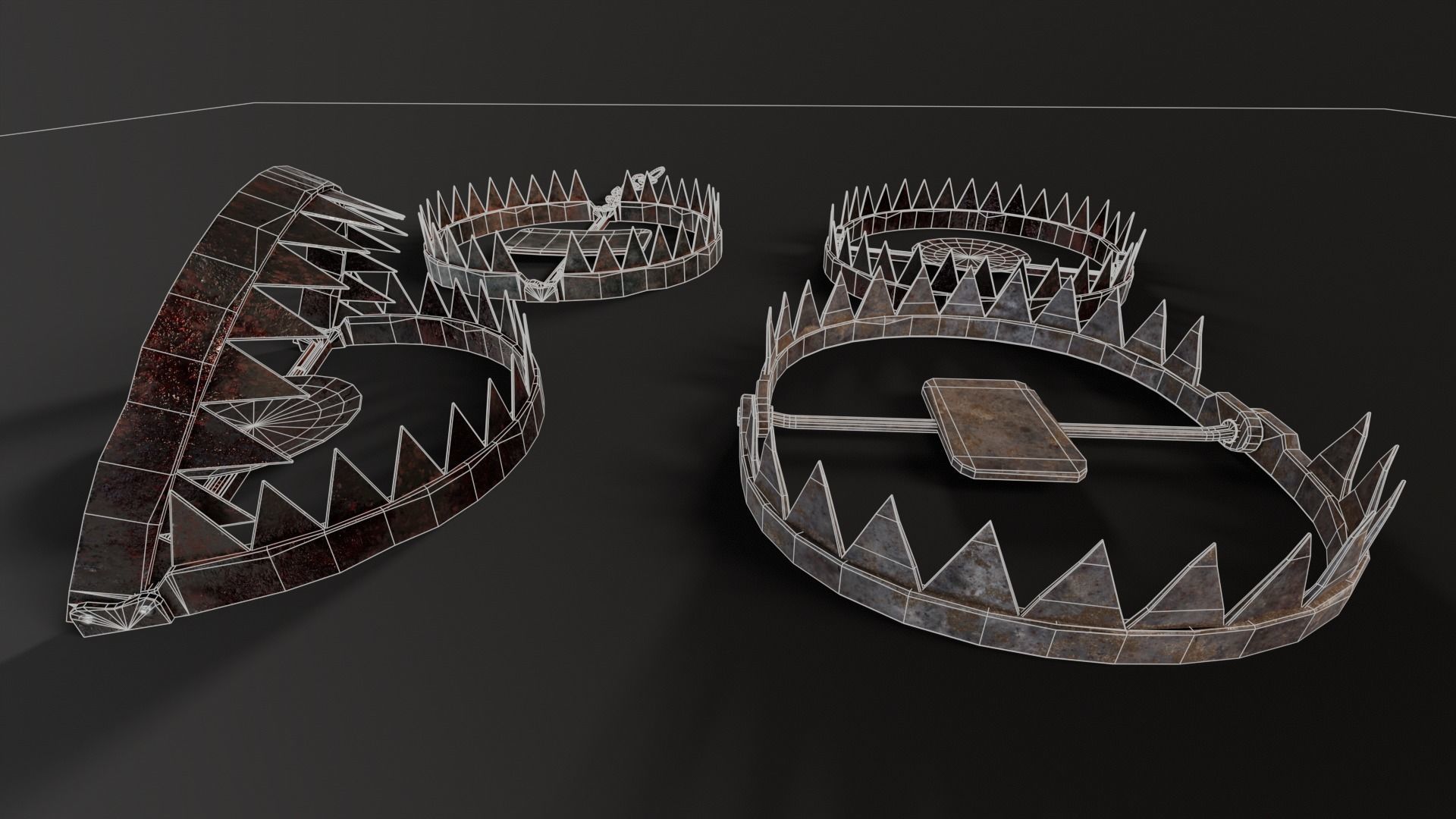 Bear Trap Pack 3D Model Collection_15
