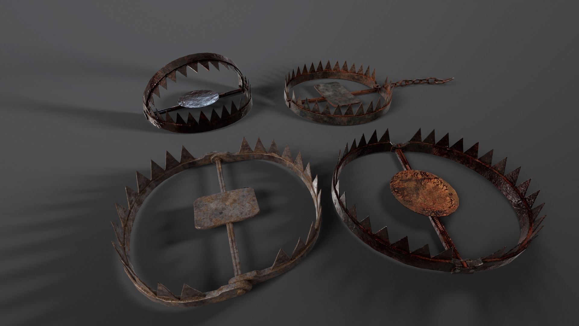 Bear Trap Pack 3D Model Collection_8