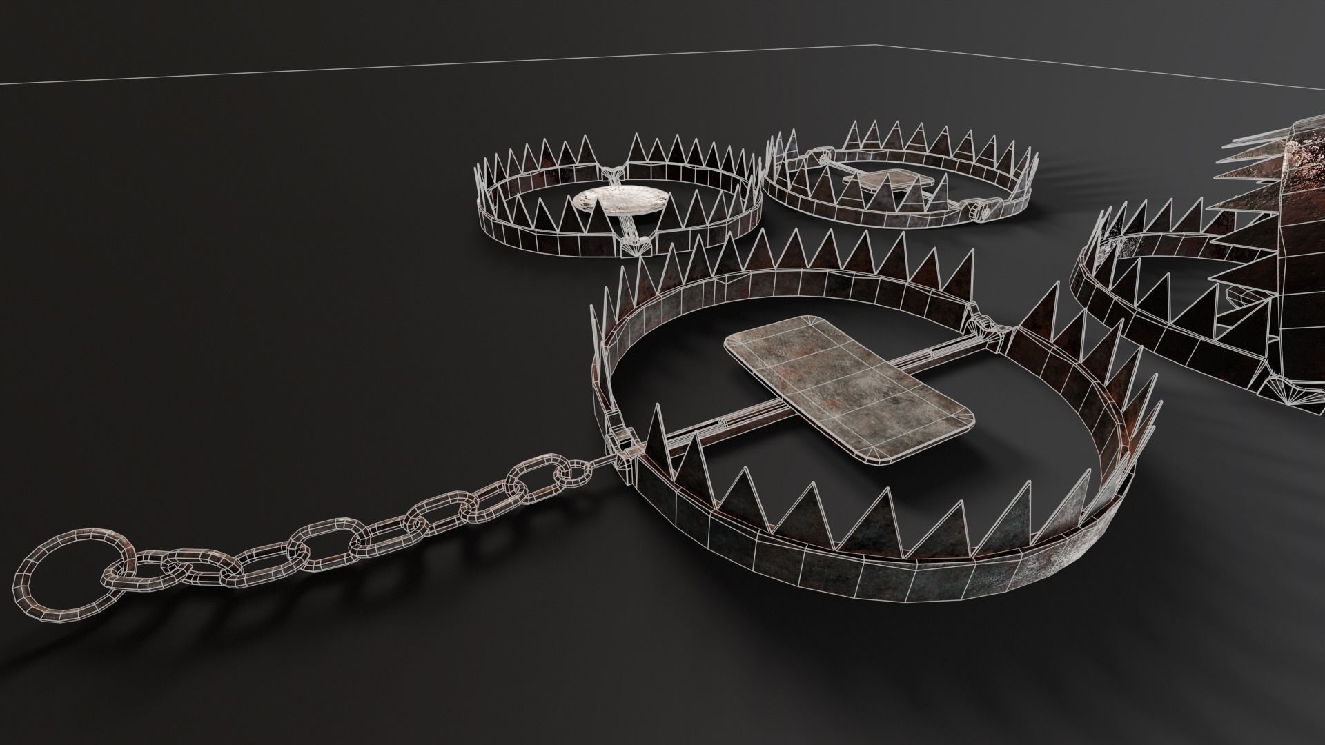 Bear Trap Pack 3D Model Collection_12