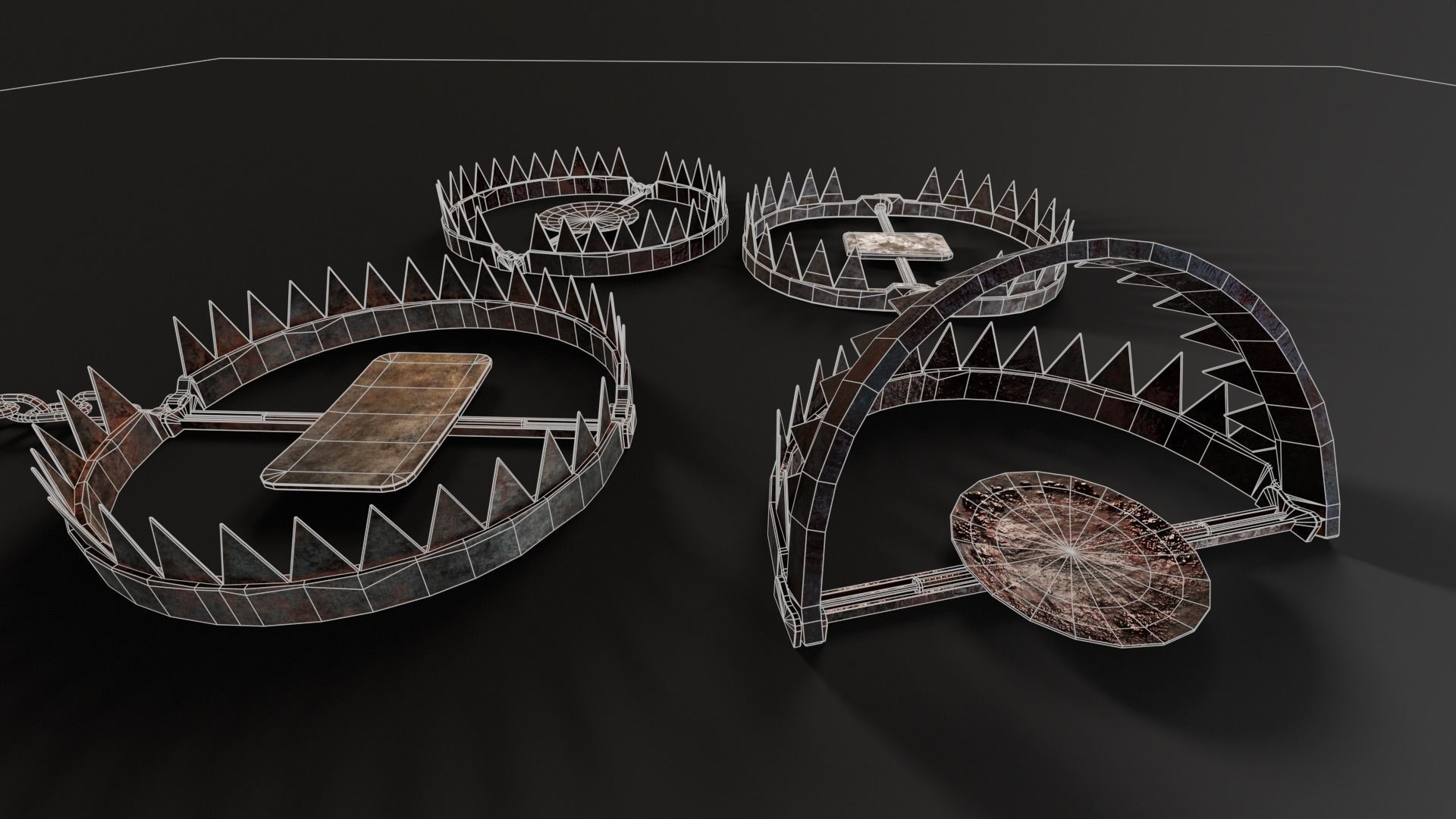 Bear Trap Pack 3D Model Collection_14