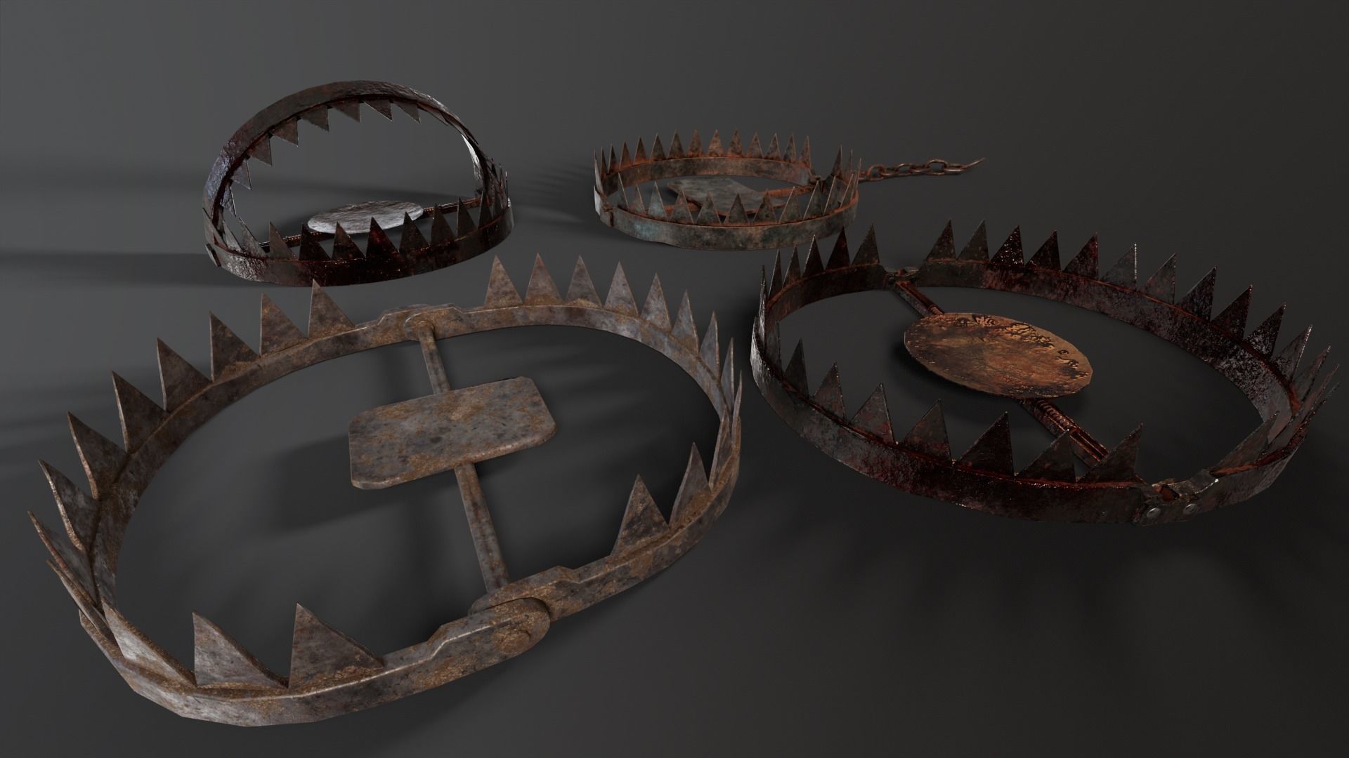 Bear Trap Pack 3D Model Collection_11