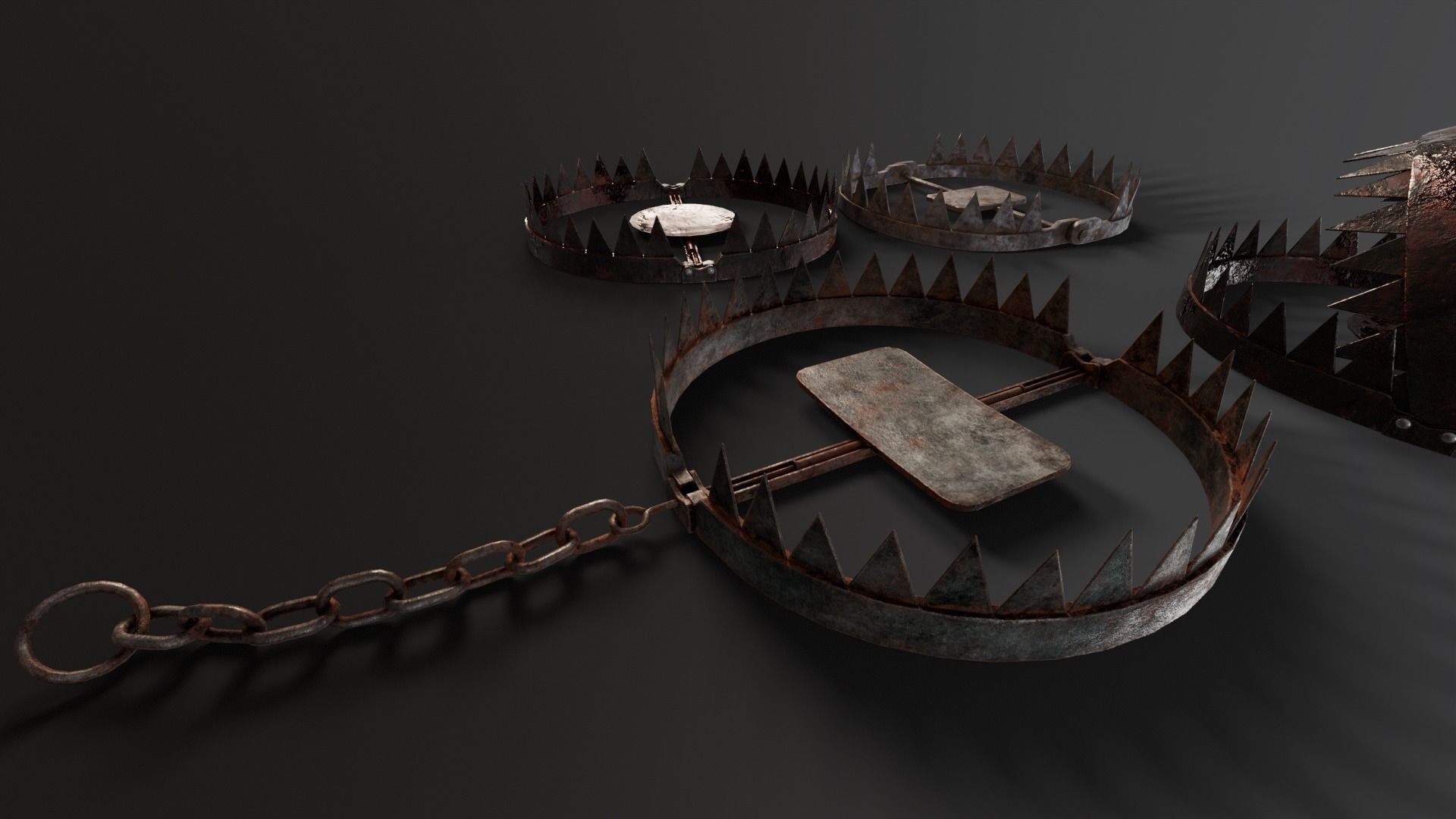 Bear Trap Pack 3D Model Collection_9