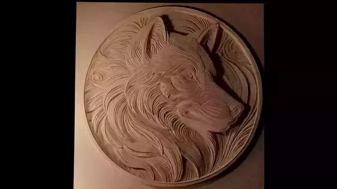 Wolf Gray  Arctic CNC 3d Print High Relief Sand Casting