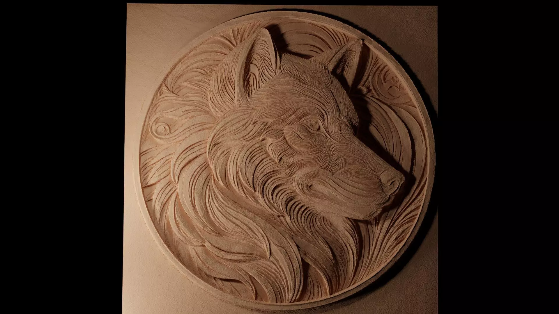 Wolf Gray Arctic CNC 3d Print High Relief Sand Casting 3D print model_0