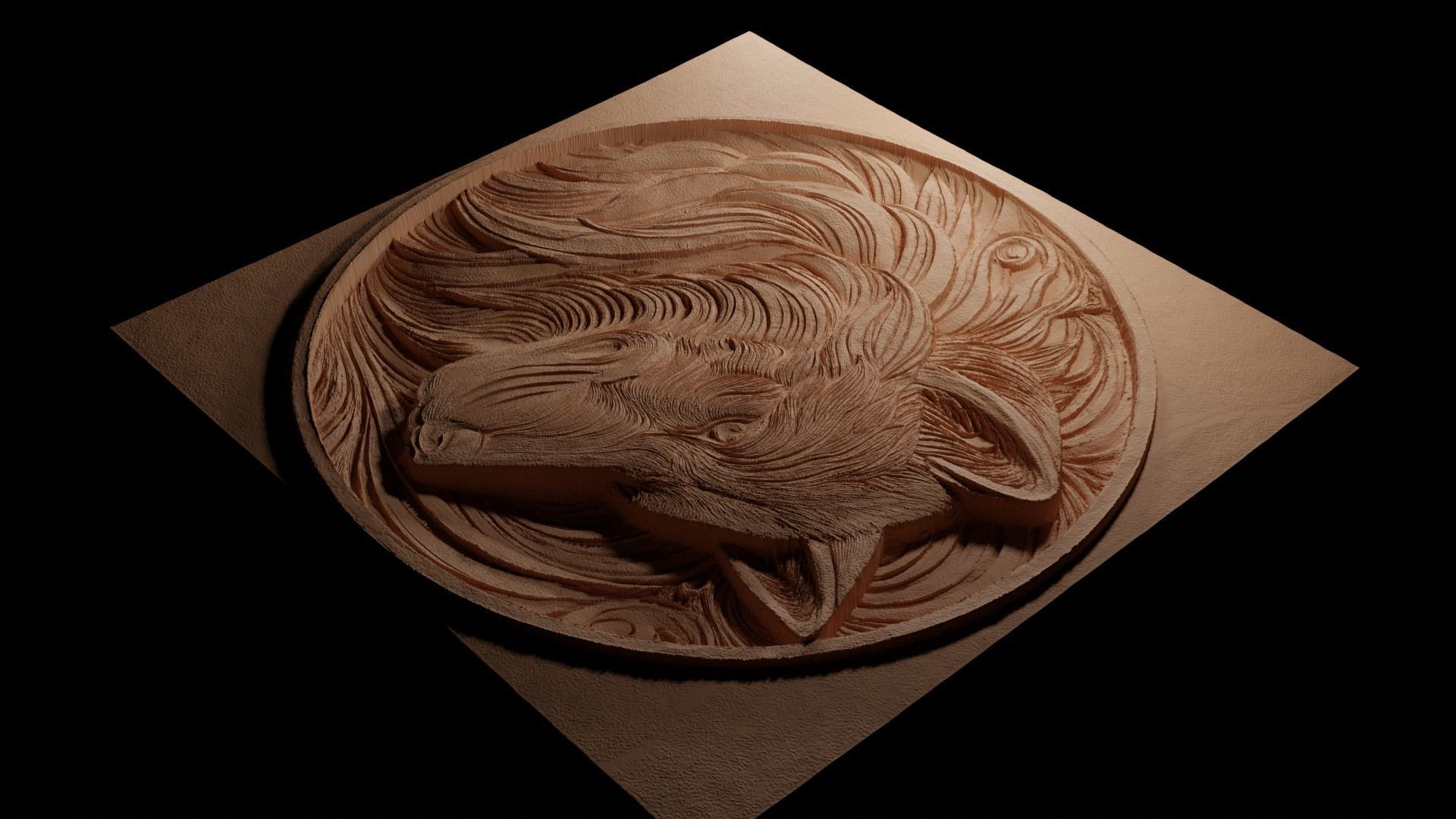 Wolf Gray Arctic CNC 3d Print High Relief Sand Casting 3D print model_3