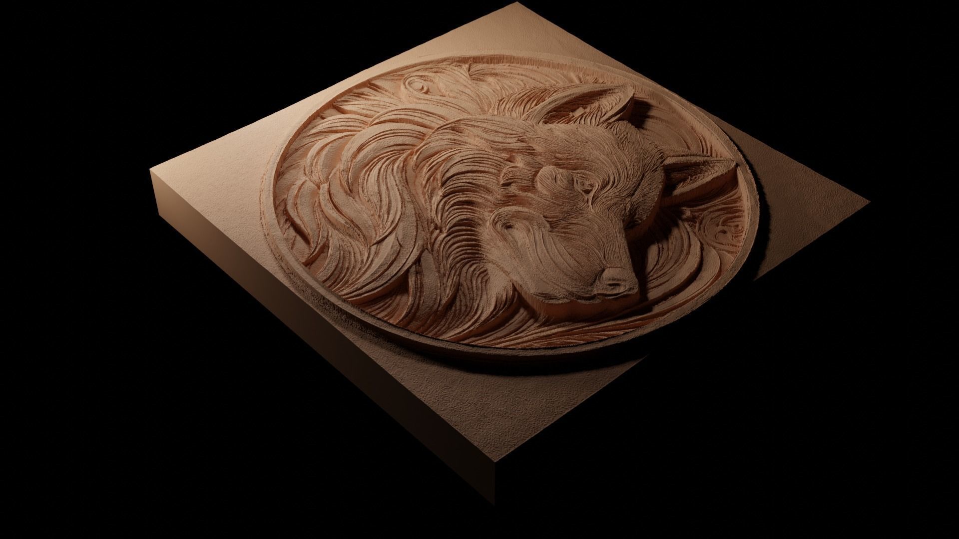 Wolf Gray Arctic CNC 3d Print High Relief Sand Casting 3D print model_1