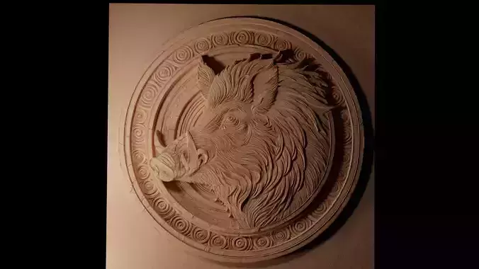 Wild Boar CNC 3d Print High Relief Sand Casting