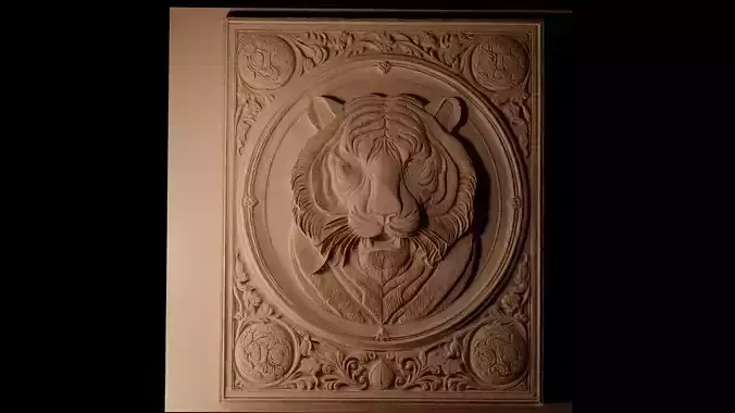 White Tiger CNC 3d Print High Relief Sand Casting