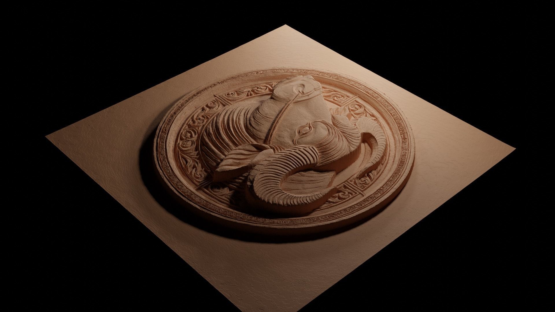 Water Buffalo CNC 3d Print High Relief Sand Casting 3D print model_3