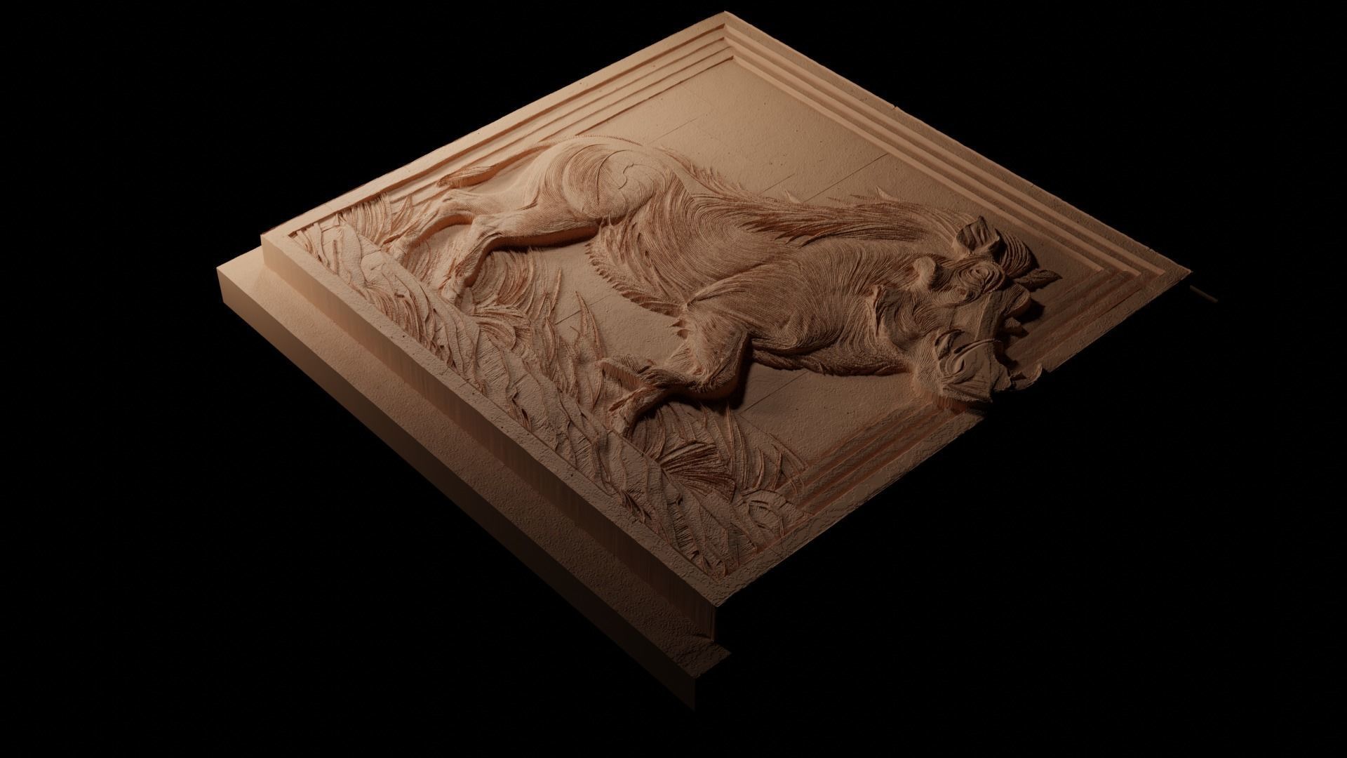 Warthog CNC 3d Print High Relief Sand Casting 3D print model_1