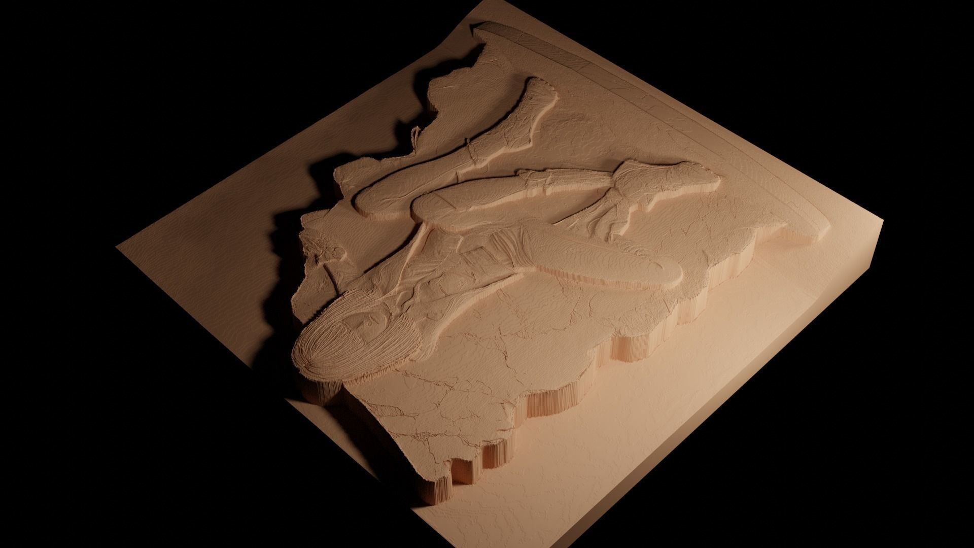 Touka Kirishima CNC 3d Print High Relief Sand Casting 3D print model_4