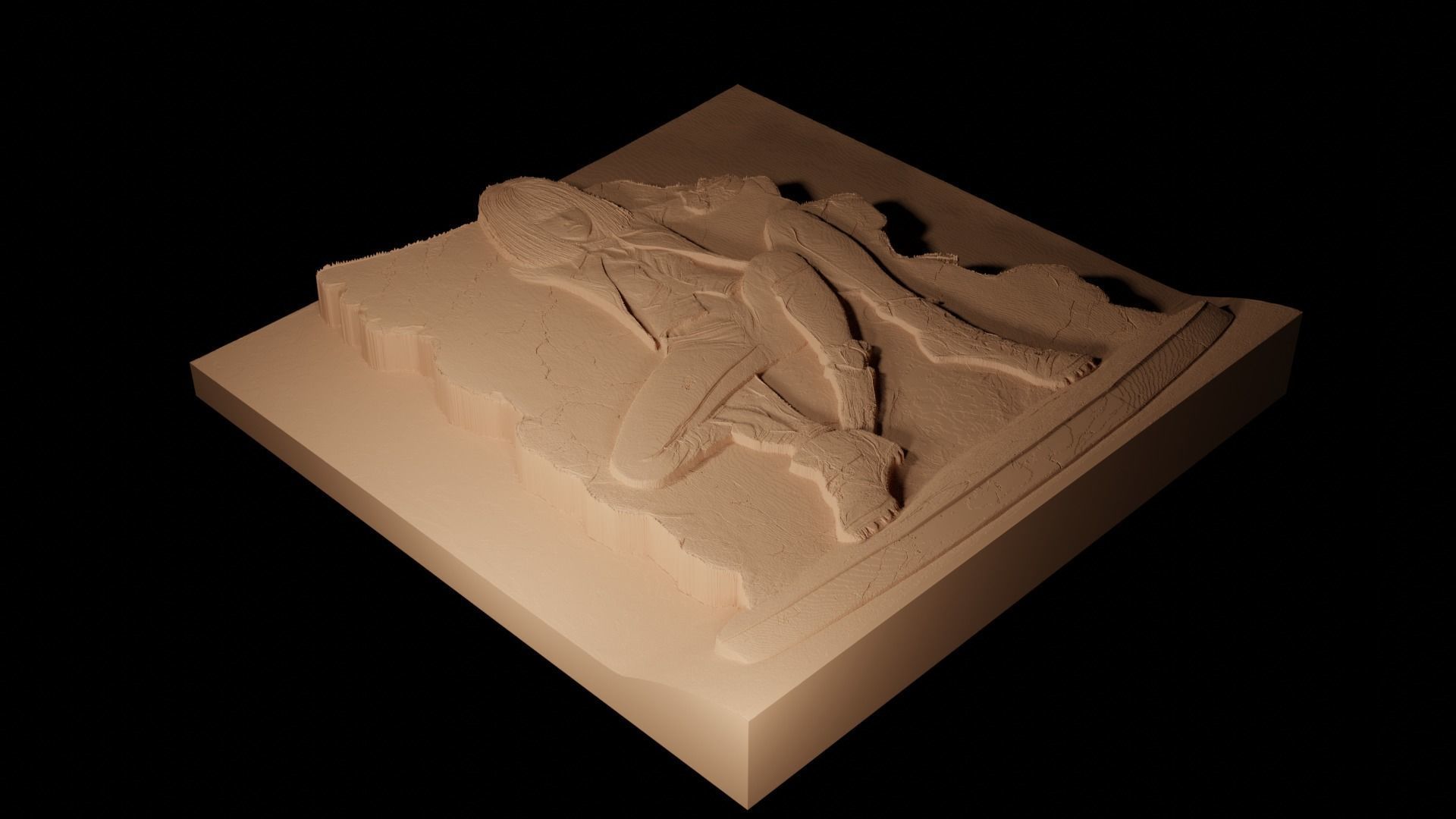 Touka Kirishima CNC 3d Print High Relief Sand Casting 3D print model_2