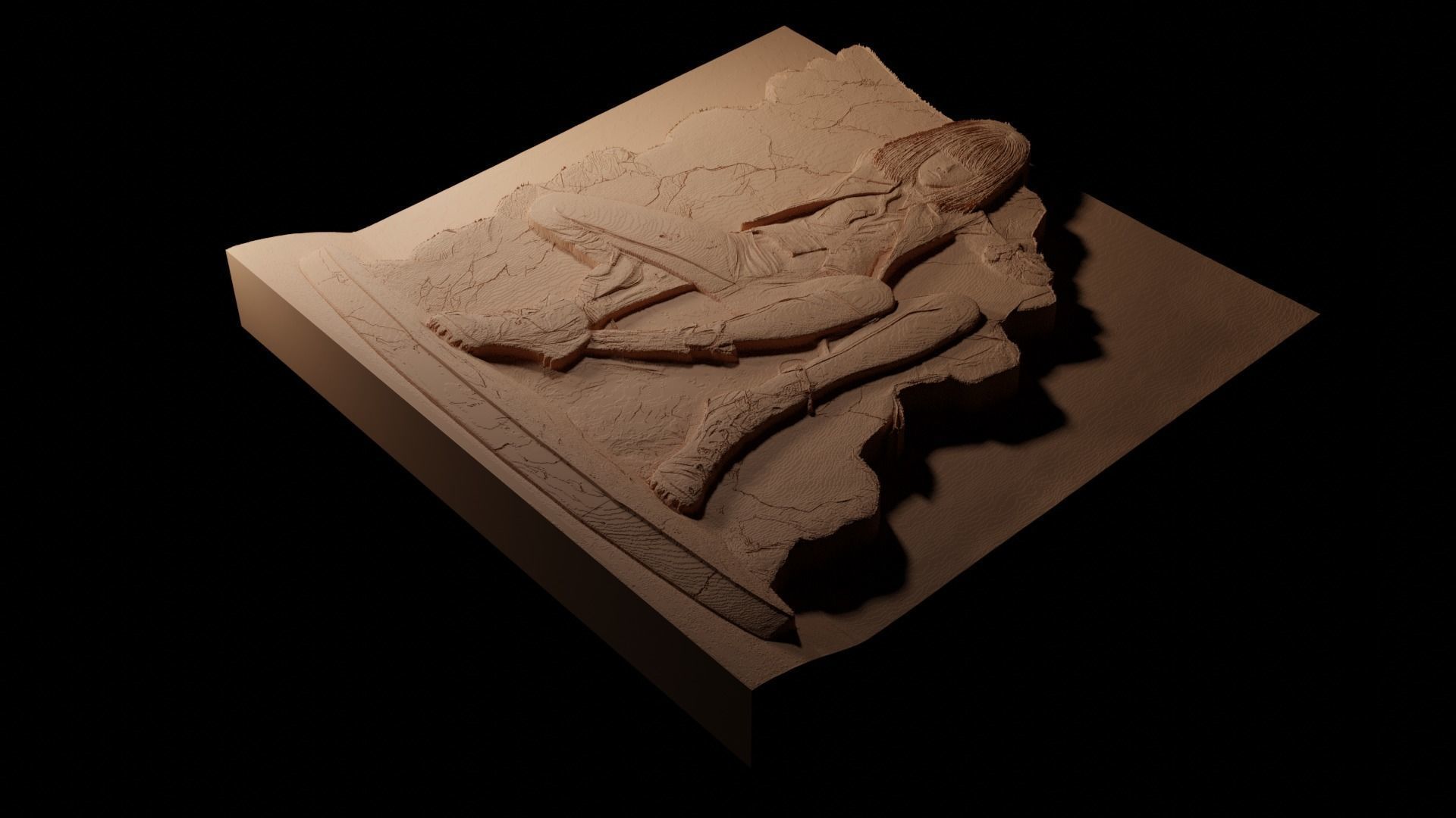 Touka Kirishima CNC 3d Print High Relief Sand Casting 3D print model_1