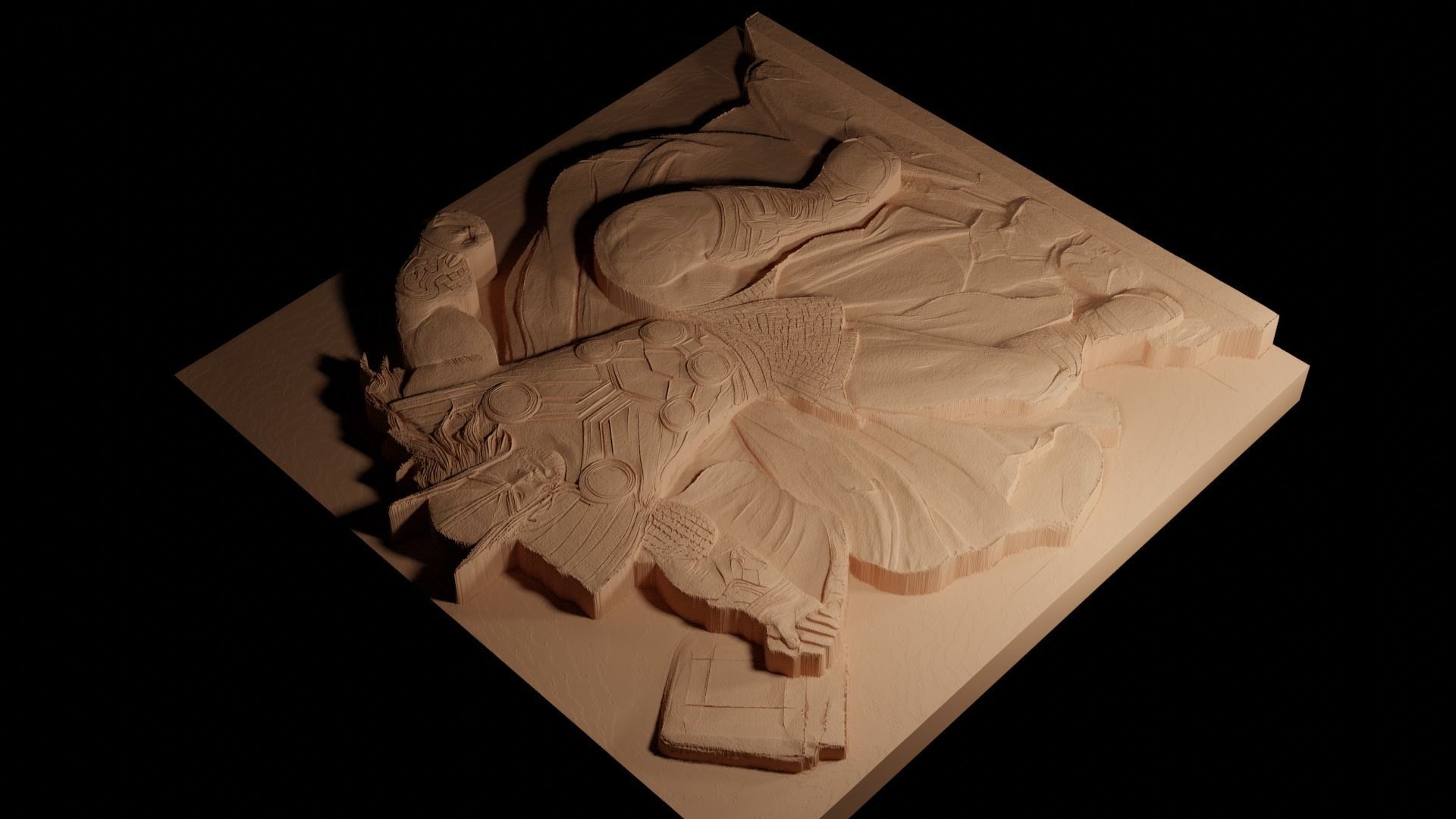 Thor CNC 3d Print High Relief Sand Casting 3D print model_4