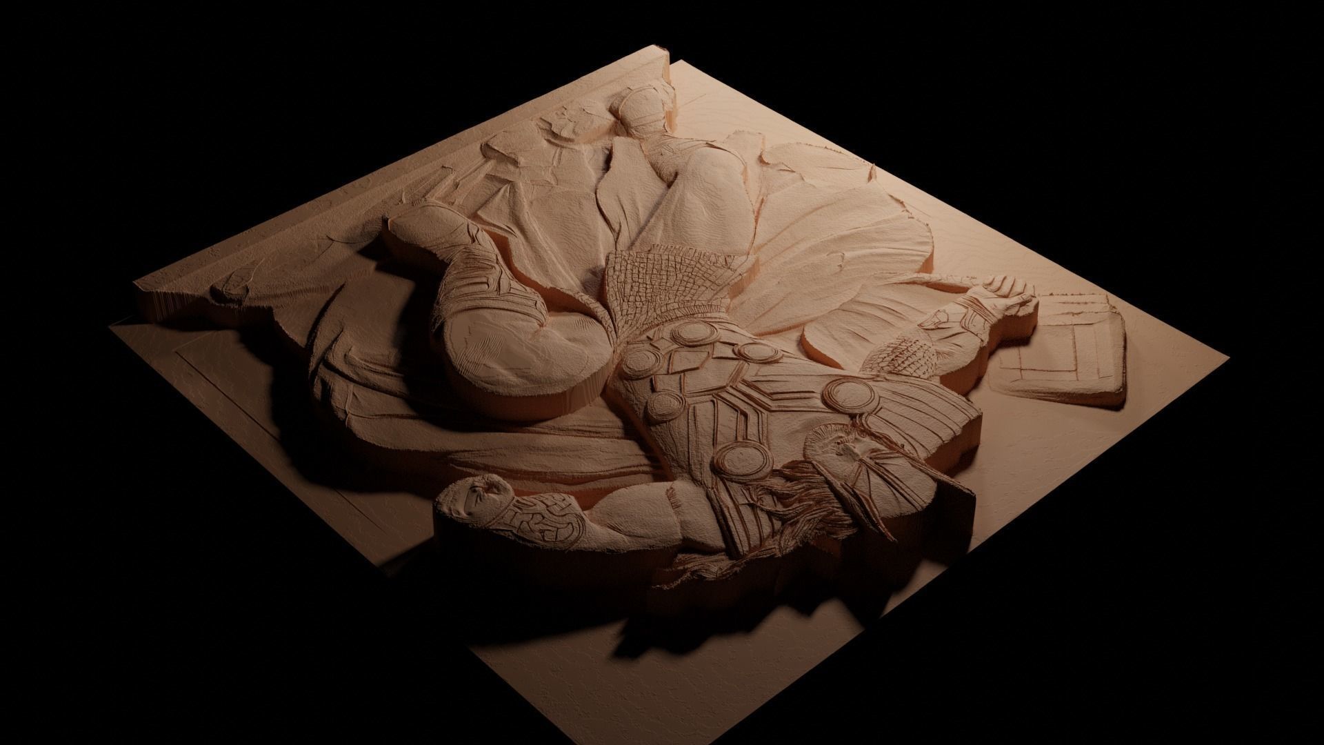 Thor CNC 3d Print High Relief Sand Casting 3D print model_3