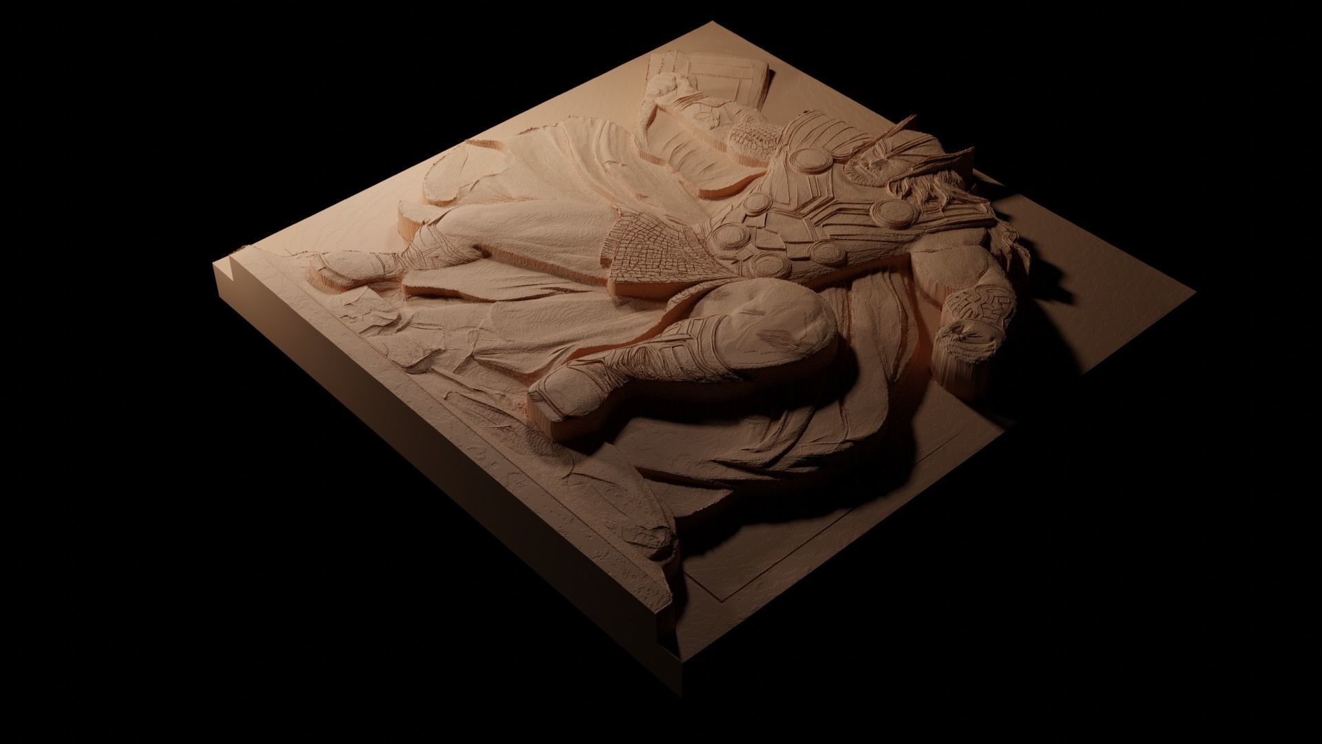 Thor CNC 3d Print High Relief Sand Casting 3D print model_1