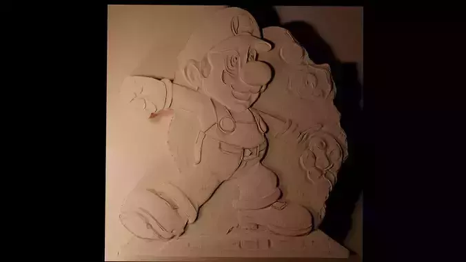 Super Mario CNC 3d Print High Relief Sand Casting