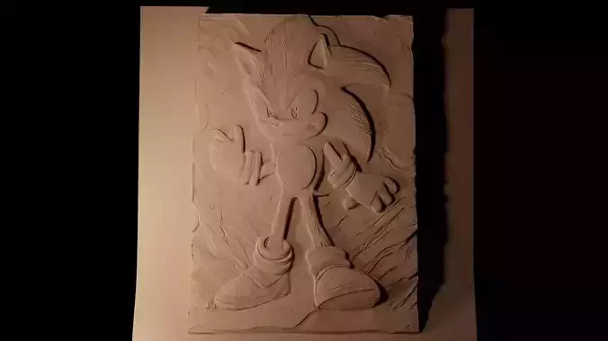 Sonic the Hedgehog CNC 3d Print High Relief Sand Casting