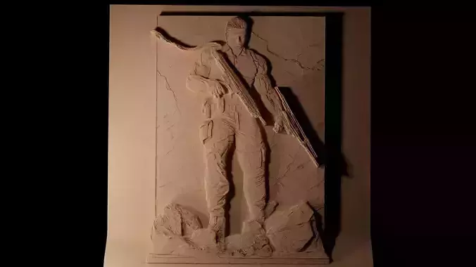 Solid Snake CNC 3d Print High Relief Sand Casting