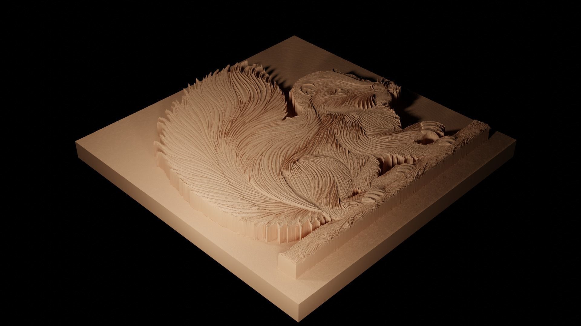 Skunk CNC 3d Print High Relief Sand Casting 3D print model_2