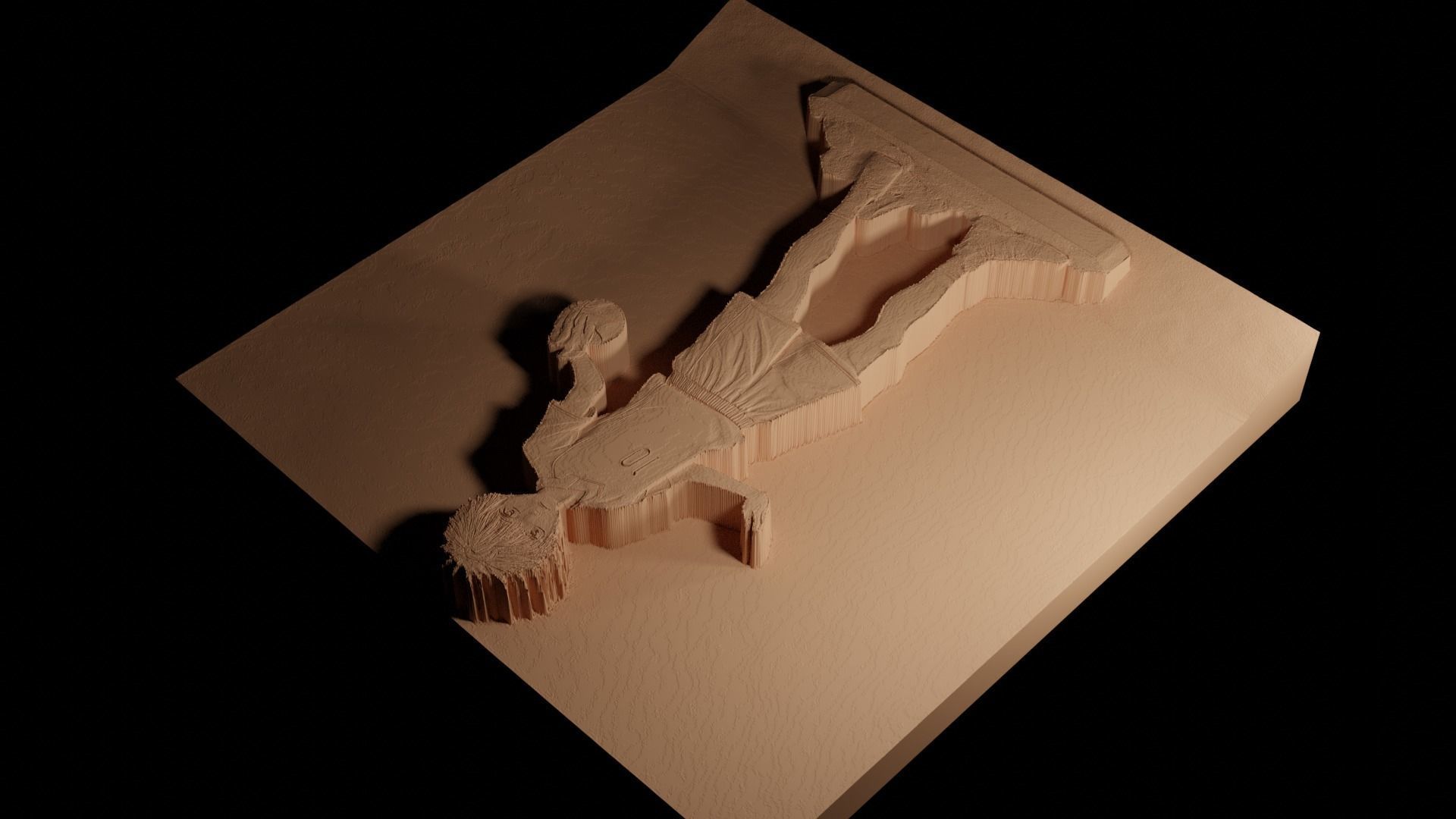 Shoyo Hinata CNC 3d Print High Relief Sand Casting 3D print model_4