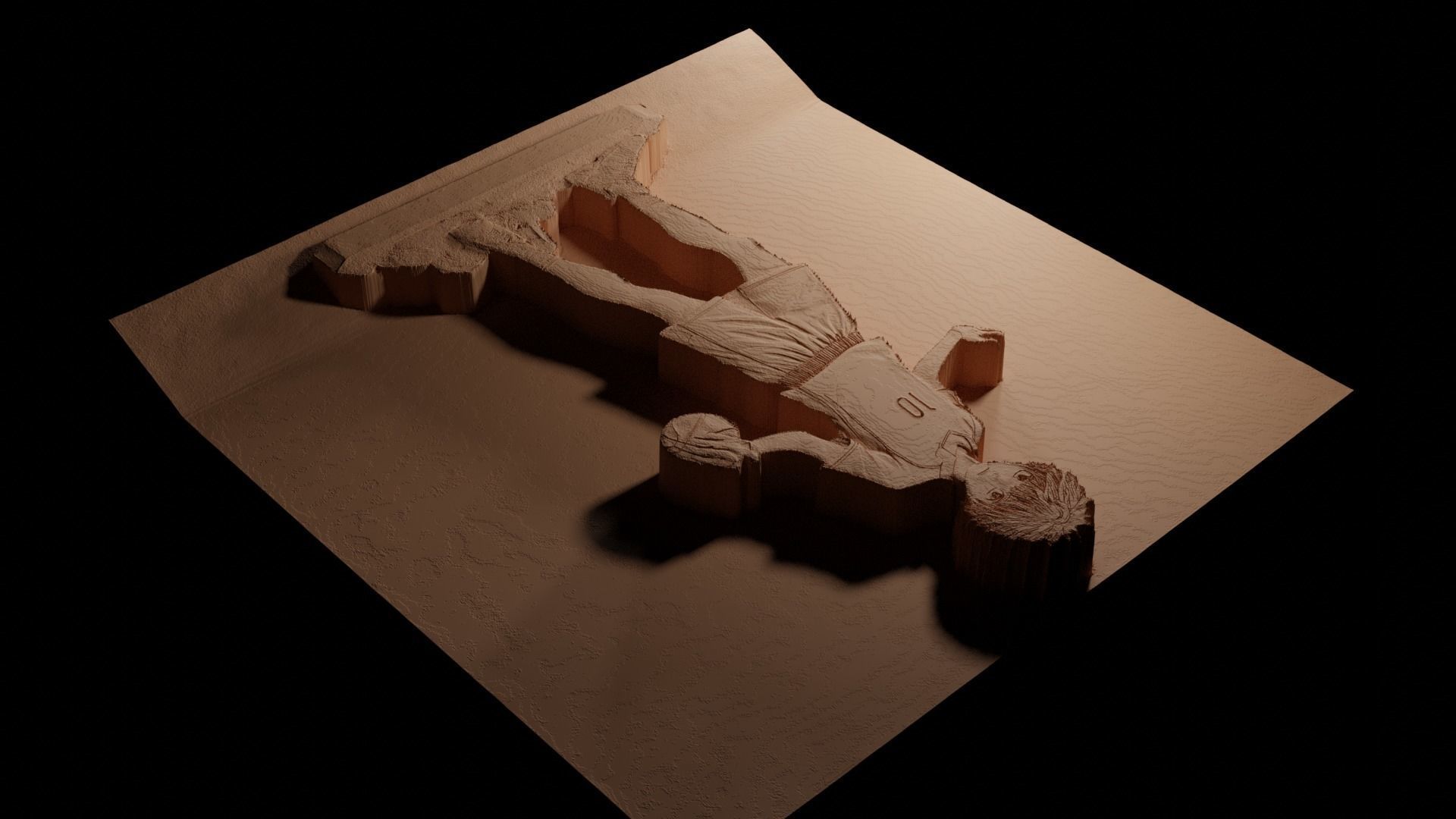 Shoyo Hinata CNC 3d Print High Relief Sand Casting 3D print model_3