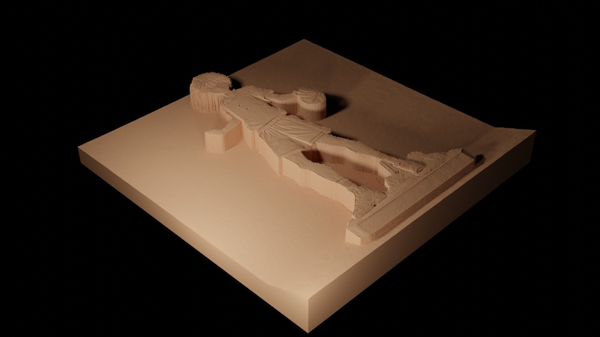 Shoyo Hinata CNC 3d Print High Relief Sand Casting 3D print model_2