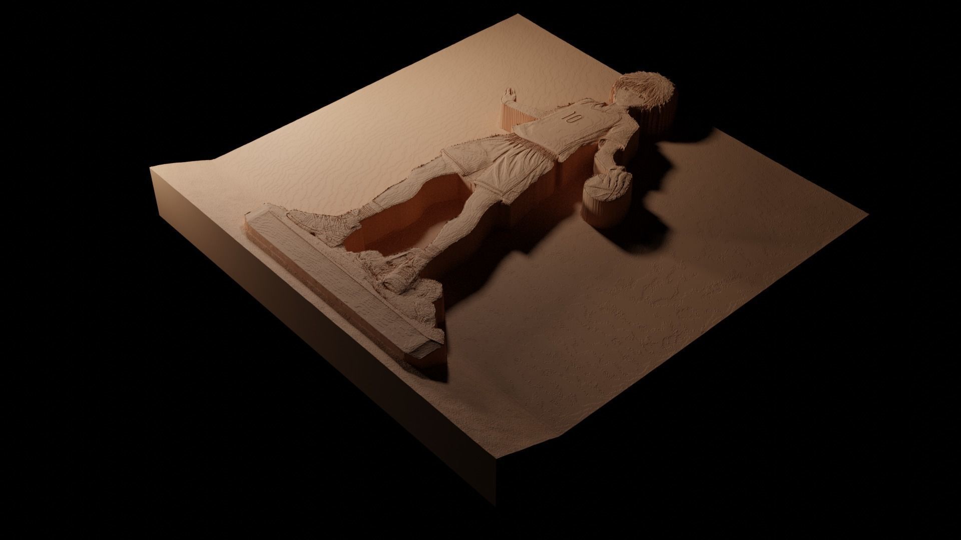 Shoyo Hinata CNC 3d Print High Relief Sand Casting 3D print model_1