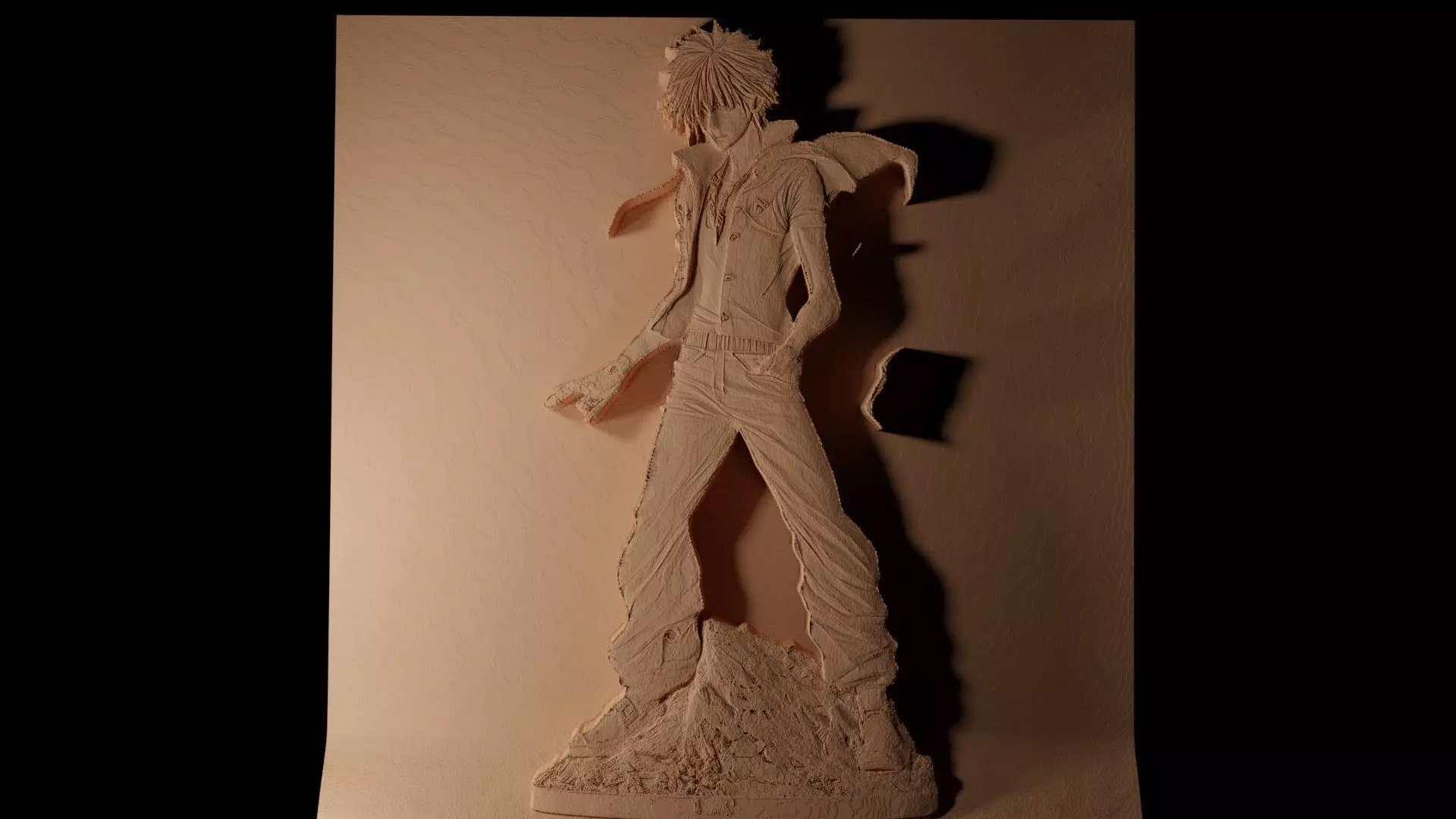 Shoto Todoroki CNC 3d Print High Relief Sand Casting 3D print model_0