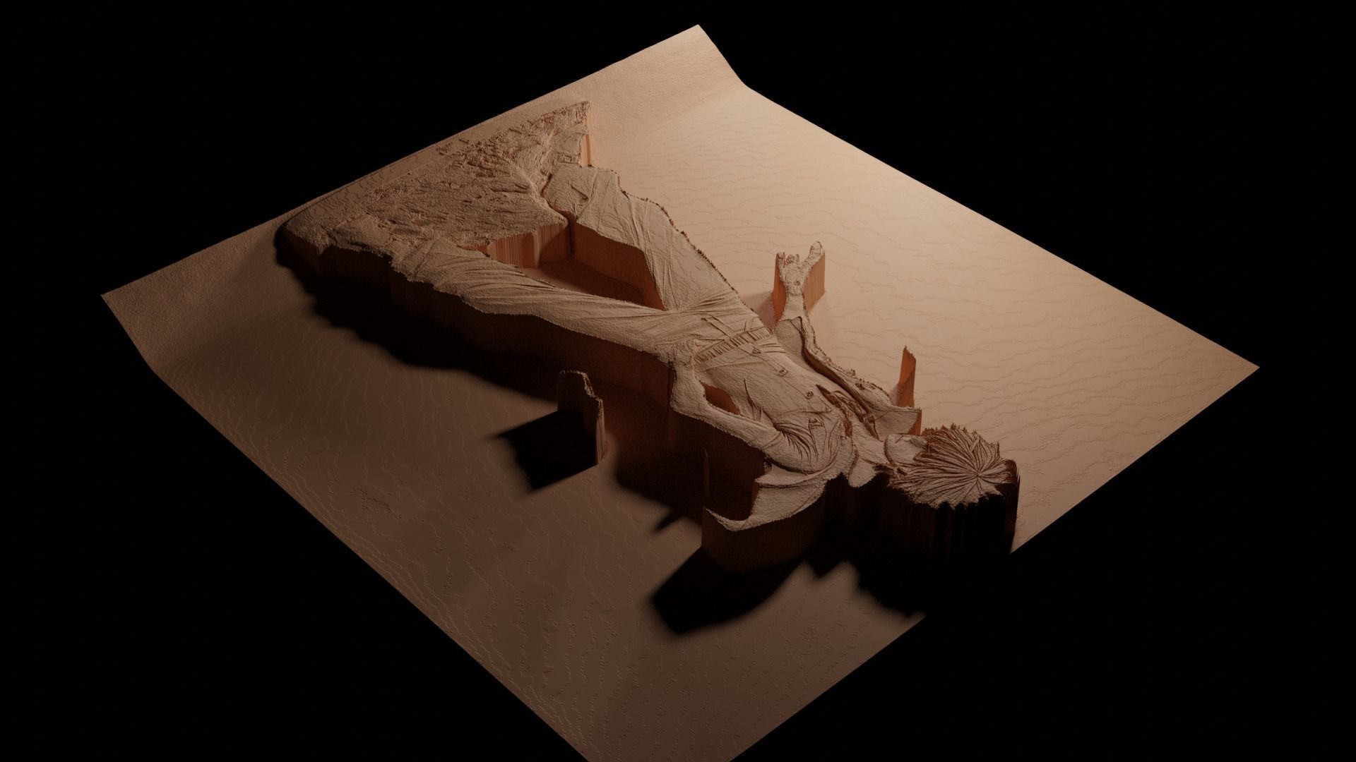 Shoto Todoroki CNC 3d Print High Relief Sand Casting 3D print model_3