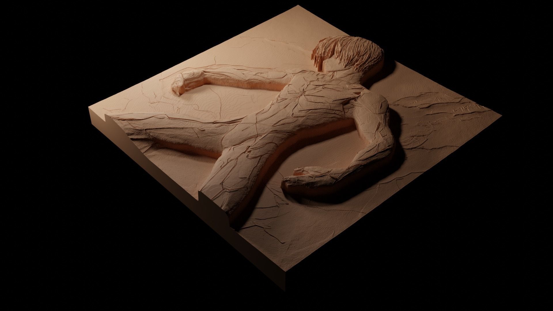 Shinji Ikari CNC 3d Print High Relief Sand Casting 3D print model_1