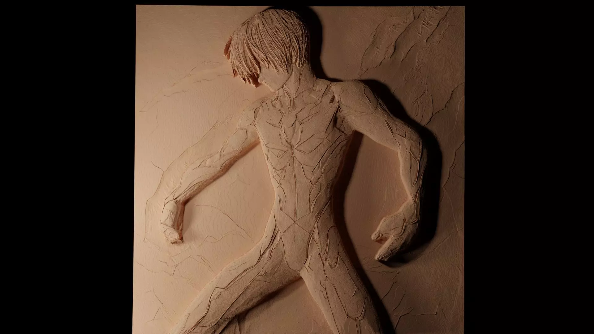 Shinji Ikari CNC 3d Print High Relief Sand Casting 3D print model_0