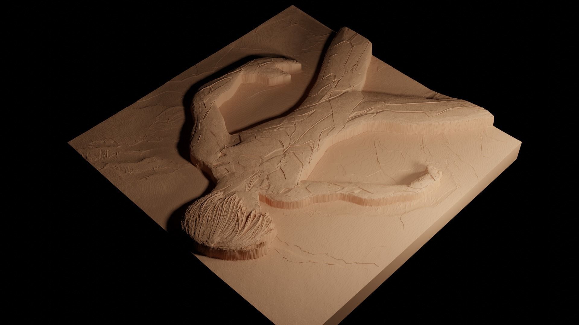 Shinji Ikari CNC 3d Print High Relief Sand Casting 3D print model_4