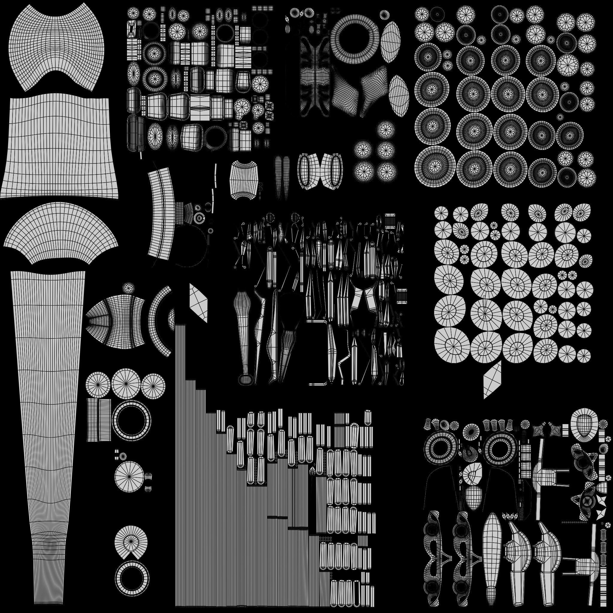 Saxophone Four Types of Materials Brass Copper Black and Silver 3D model_31