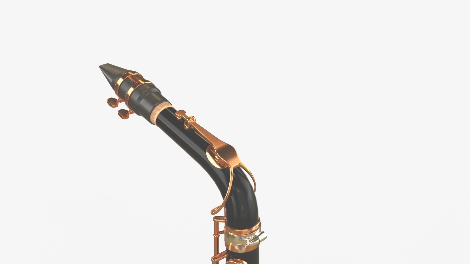 Saxophone Four Types of Materials Brass Copper Black and Silver 3D model_18