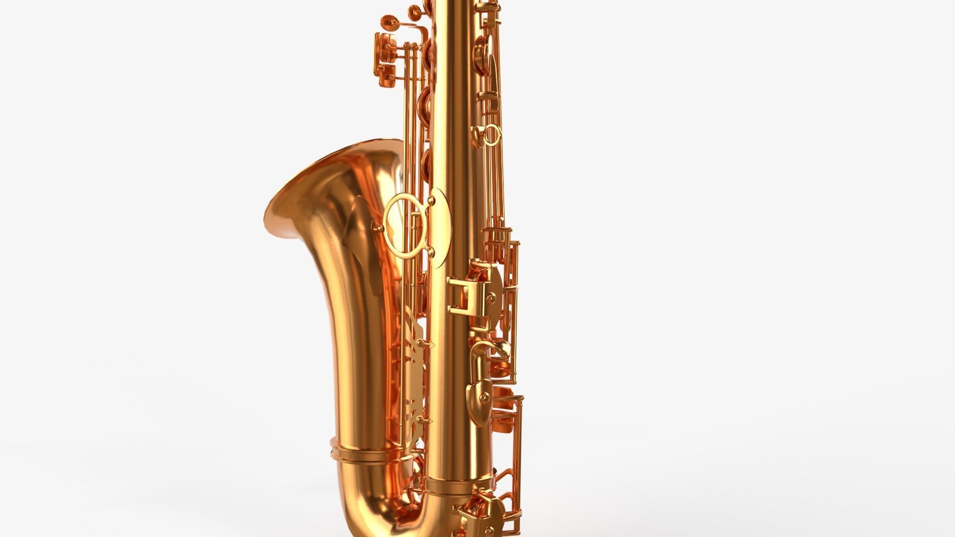 Saxophone Four Types of Materials Brass Copper Black and Silver 3D model_25