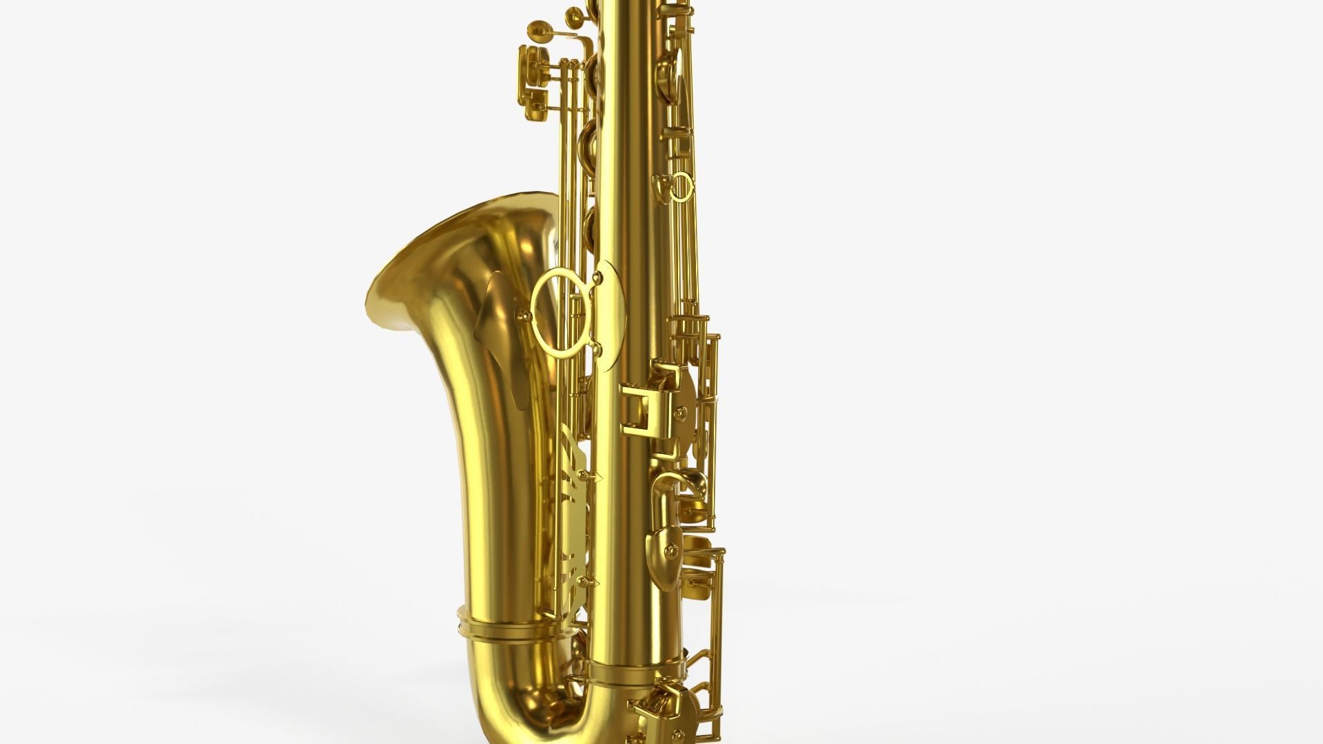 Saxophone Four Types of Materials Brass Copper Black and Silver 3D model_10