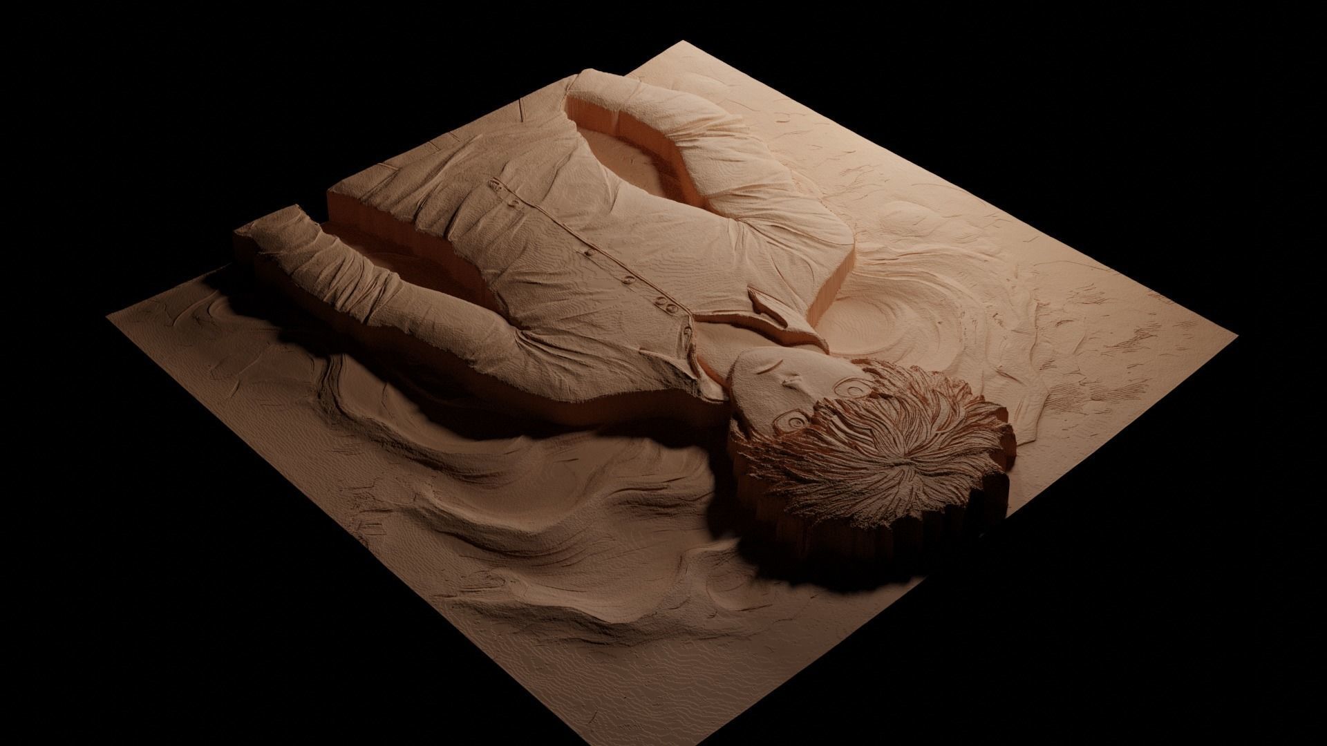 Shigeo Kageyama CNC 3d Print High Relief Sand Casting 3D print model_3